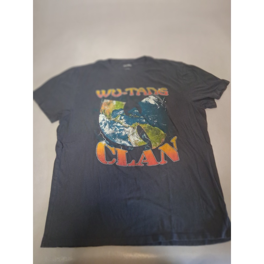Wu-Tang Clan Earth Graphic T-Shirt Gray Mens Large Hip Hop Tee